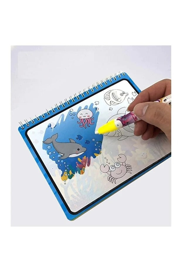 Sadece Su ile Boyanan Sihirli Aktivite Kitabı Boya Yok • Kir Yok • Eğlence Çok (Hediye Kalemli)