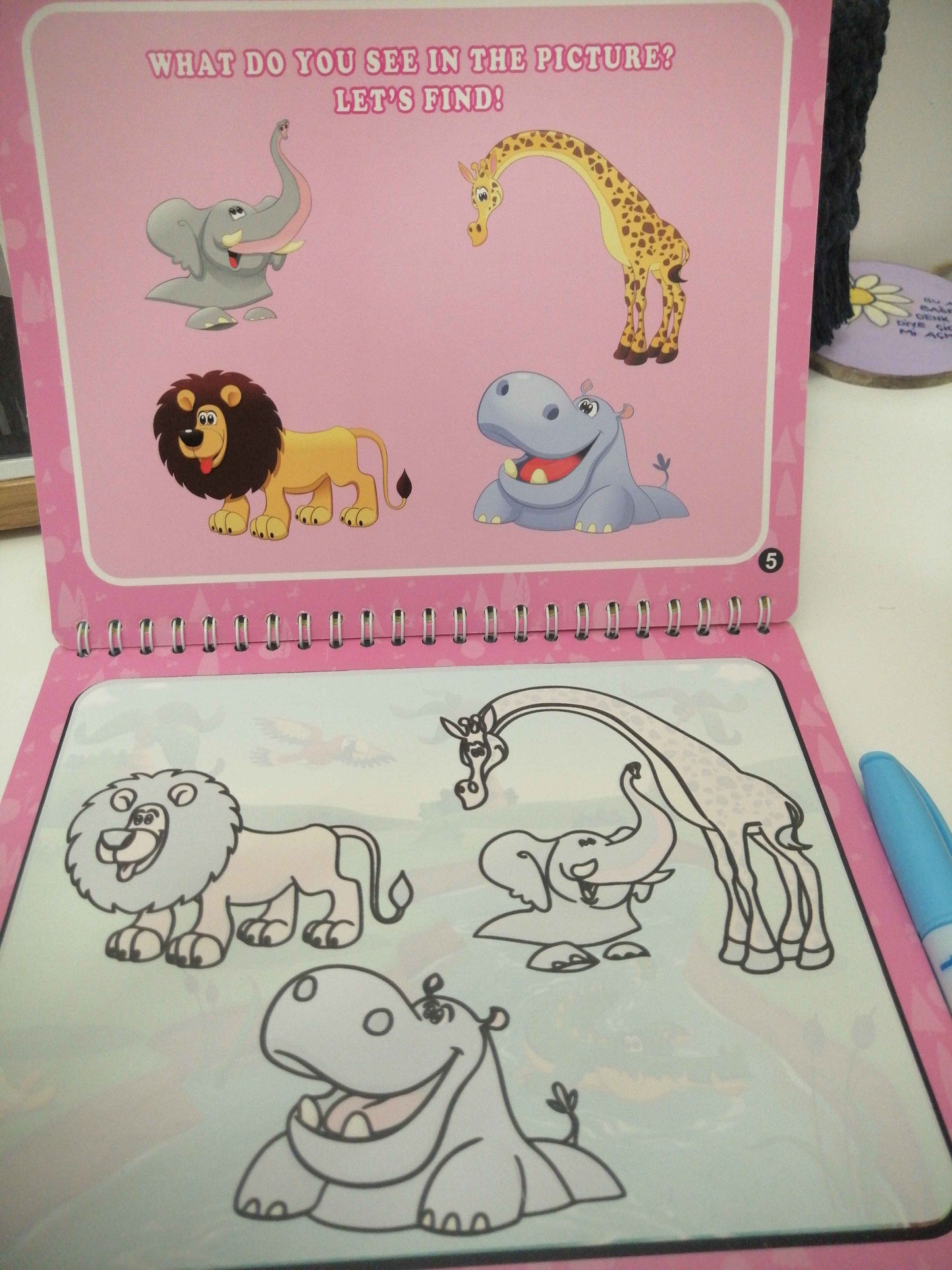 Sadece Su ile Boyanan Sihirli Aktivite Kitabı Boya Yok • Kir Yok • Eğlence Çok (Hediye Kalemli)