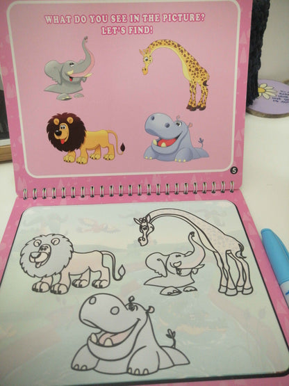 Sadece Su ile Boyanan Sihirli Aktivite Kitabı Boya Yok • Kir Yok • Eğlence Çok (Hediye Kalemli)