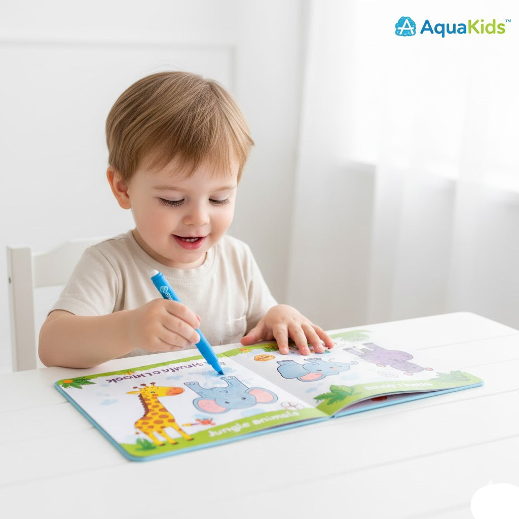 Sadece Su ile Boyanan Sihirli Aktivite Kitabı Boya Yok • Kir Yok • Eğlence Çok (Hediye Kalemli)